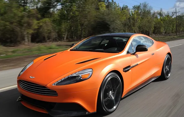 Picture Aston Martin, speed, car, the front, Vanquish