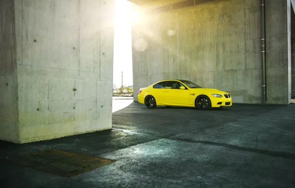 Picture BMW, Tuning, BMW, Yellow, Drives, E92, Deep Concave