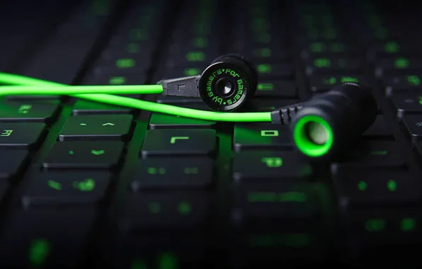 Glow, headphones, characters, keyboard, Razer