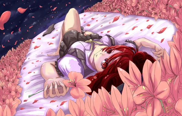 Look, girl, flowers, surprise, lies, art, kasane teto, nanakusa ayame