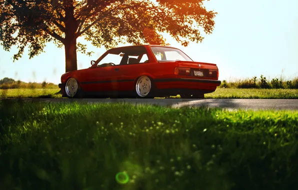 Picture red, BMW, BMW, profile, red, E30, The 3 series