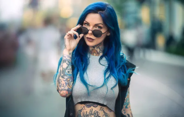 Picture model, look, blue hair, Martin Wong