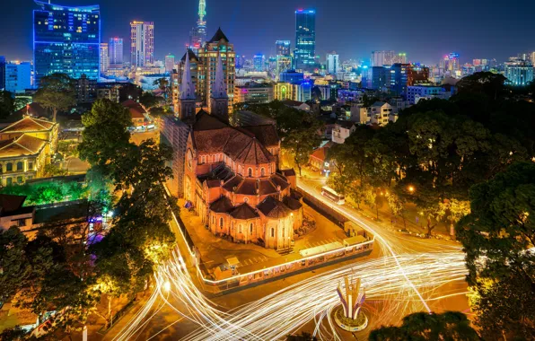 Picture night, lights, beauty, Vietnam
