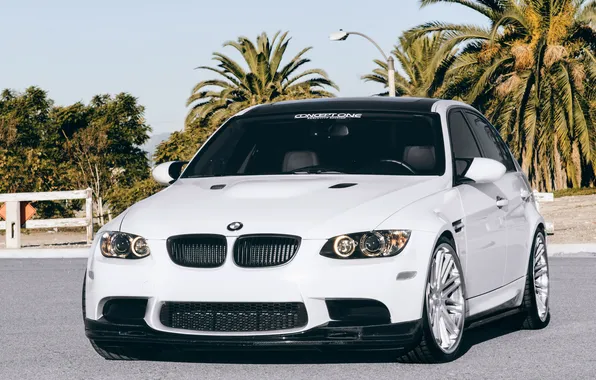 BMW, White, Wallpaper, Sedan, E90, Concept One