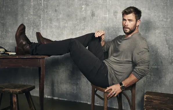 Look, pose, figure, actor, bristles, Chris Hemsworth, Chris Hemsworth