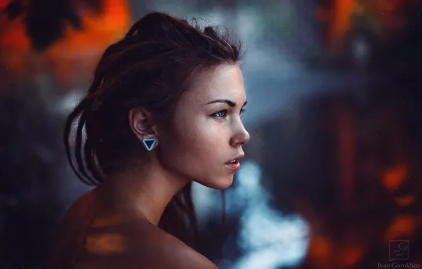 Color, Girl, girl, earring