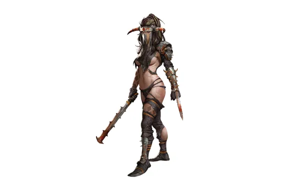 Girl, weapons, warrior, costume