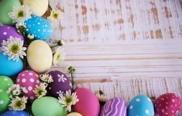 Holiday, eggs, Easter, chrysanthemum