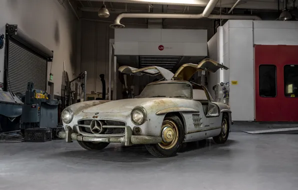 Picture Retro, Car, Old, Rust, 1954 Mercedes-Benz 300SL