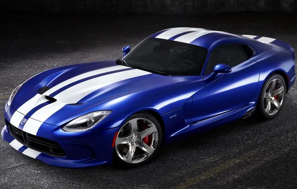 Blue, strip, background, Dodge, Dodge, supercar, drives, Viper