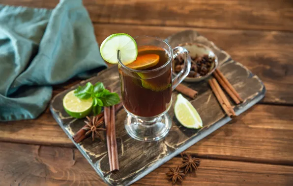 Lime, citrus, Tea