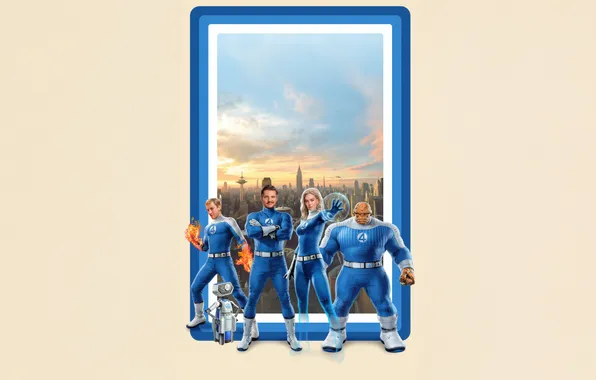 Background, poster, characters, comic, Fantastic four, MARVEL, Fantastic Four, Pedro Pascal