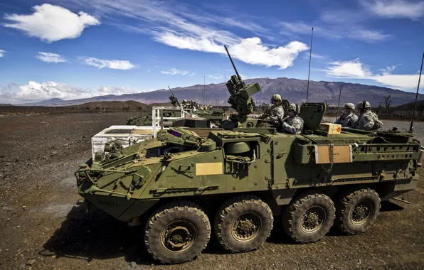 Picture army, soldiers, USA, USA, military equipment, APC, "Stryker" (Stryker)