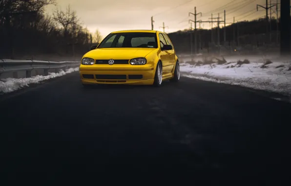 Yellow, volkswagen, before, Golf, golf, GTI, Volkswagen, MK4