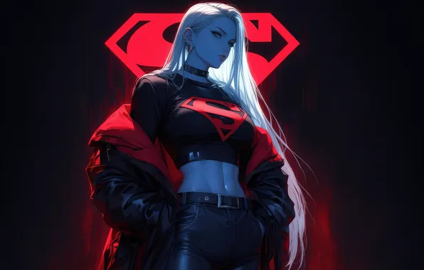 Girl, Anime, Comics, Supergirl, Anime Girl, AI Art, AI Generated