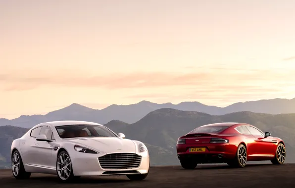 Picture two, red, Fast S, Aston Martin, machine, white