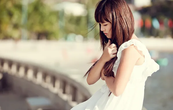 Girl, loneliness, brunette, Asian