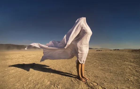 Picture girl, mood, desert