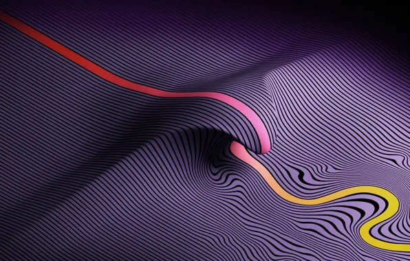Line, abstraction, wave, lines, abstraction, wave, digital art