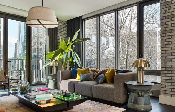 Image showcasing Wallpaper design, interior, living room, Apartment in London for mobile ...