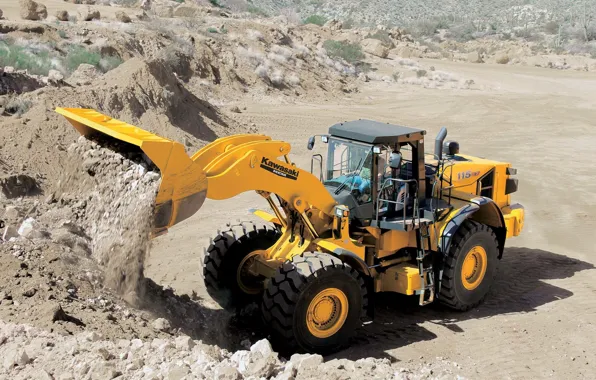Big, kawasaki, construction, wheelloader
