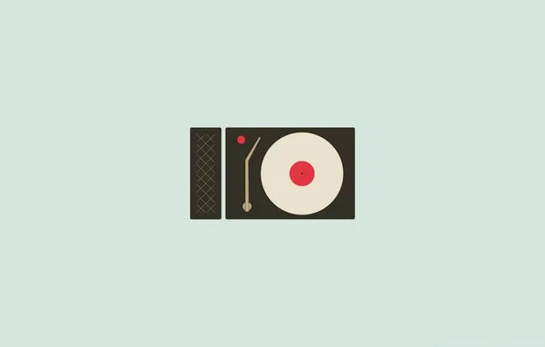 Minimalism, light background, minimalism, vinyl player, light background, Vinyl Record Player