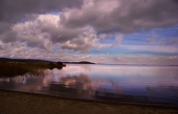 Autumn, lake, fishing