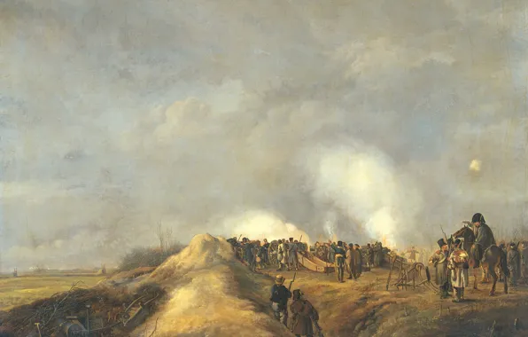Picture oil, picture, canvas, battle, Pieter Gerardus van OS, Attack Of Naarden