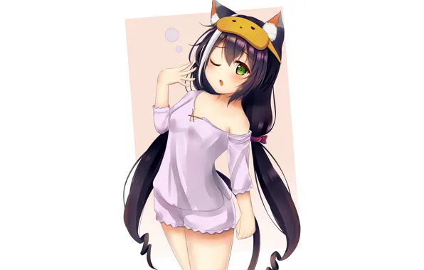 Girl, sexy, cleavage, long hair, boobs, anime, beautiful, pretty