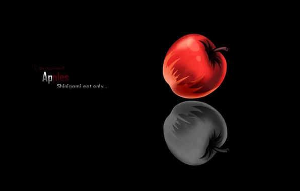 Picture text, Apple, black background, Death Note, death note