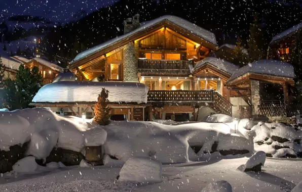 Winter, The evening, Snow, Winter, Snow, Evening, Snow House, Snow House