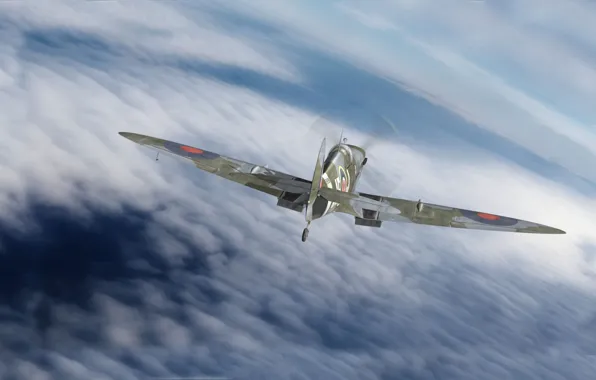 Graphics, art, Spitfire, Supermarine, the English fighter