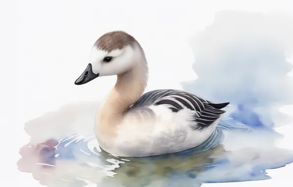 Birds, bird, figure, feathers, fluffy, watercolor, cute, bird