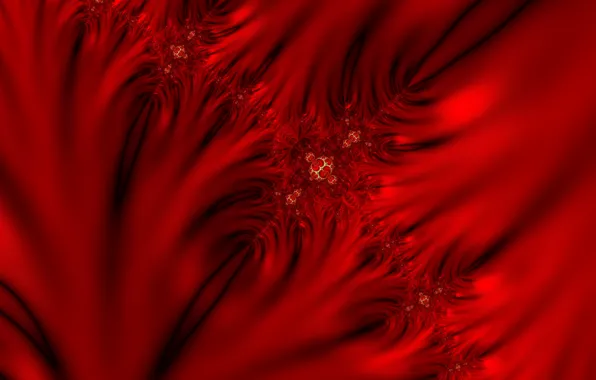 Red, silk, fractal, embroidery