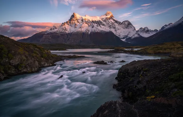 Mountains, pond, Andes, Patagonia