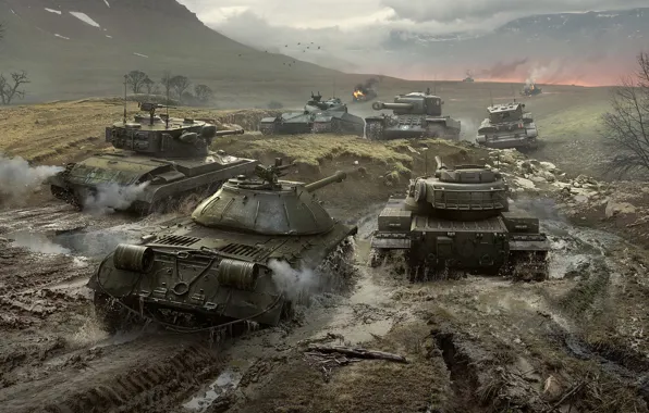 Picture WoT, World of Tanks, World Of Tanks, Is-3, Wargaming Net, Cromwell, T34, T37