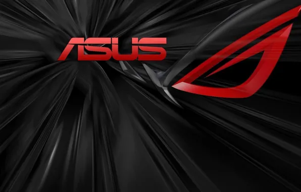 Wallpaper red, grey, steel, flash, high-tech, Logo, Logo, ASUS for ...