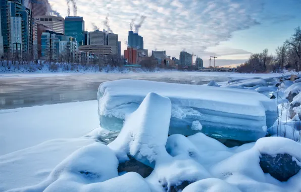 Picture winter, the city, Canada, Calgary, Calgary