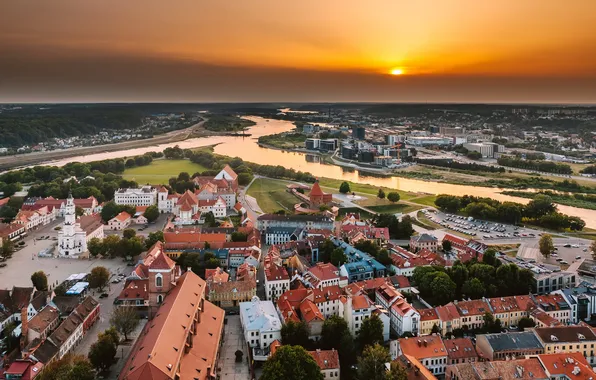 Lithuania, Kaunas, sunset
