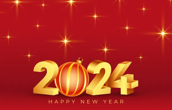 Figures, New year, date, composition, 2024, New Year 2024