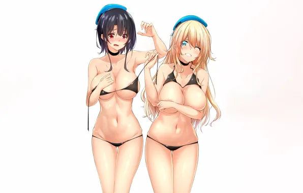 Sexy, cleavage, green eyes, long hair, girls, boobs, anime, beautiful