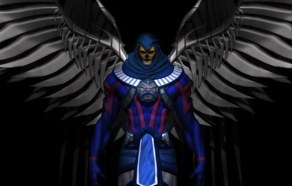 Picture look, fiction, wings, costume, black background, the Archangel