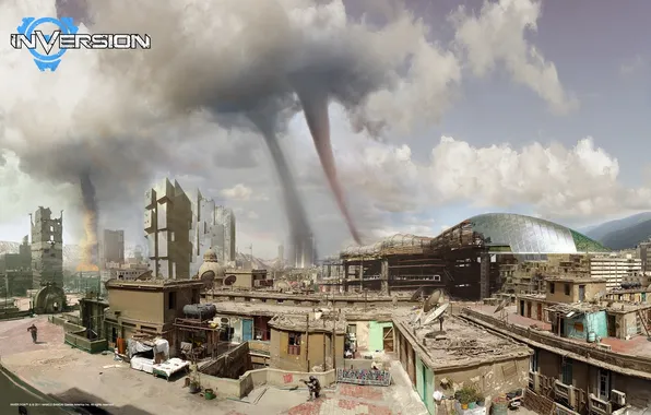 Clouds, the city, tornado, game, PS3, Xbox 360, Namco Bandai Games, 1C-Softklab