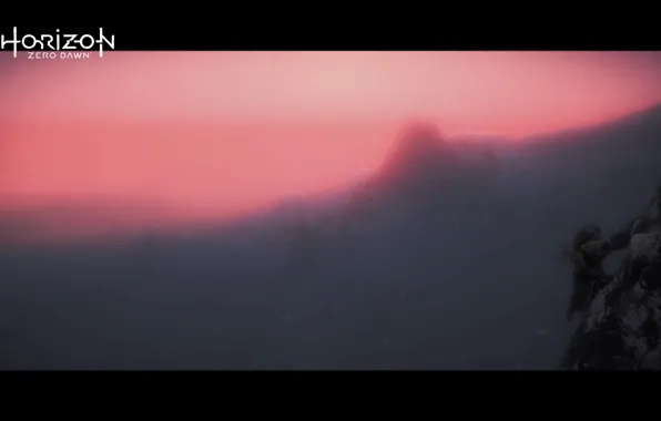 The sky, Nature, Girl, Mountains, Snow, Snowfall, PS4 Pro, Horizon Zero Dawn