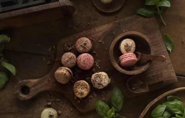 Picture chocolate, mint, macaroon