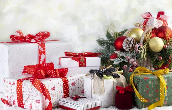 Winter, holiday, tree, New year, Gifts, MARINA MASLOVA