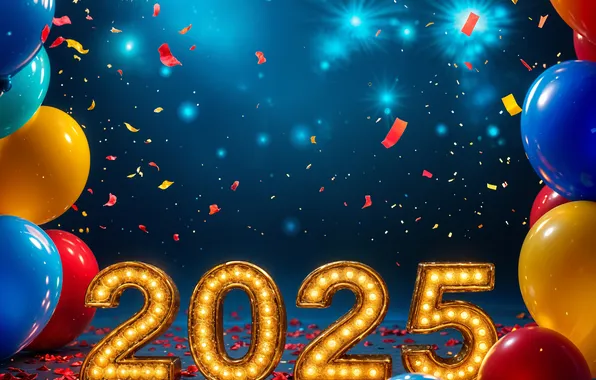 Figures, New year, date, 2025, New Year 2025