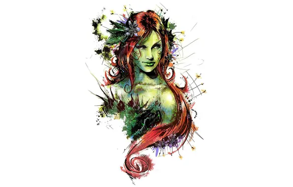 Picture art, comics, redhead, dc universe, poison ivy