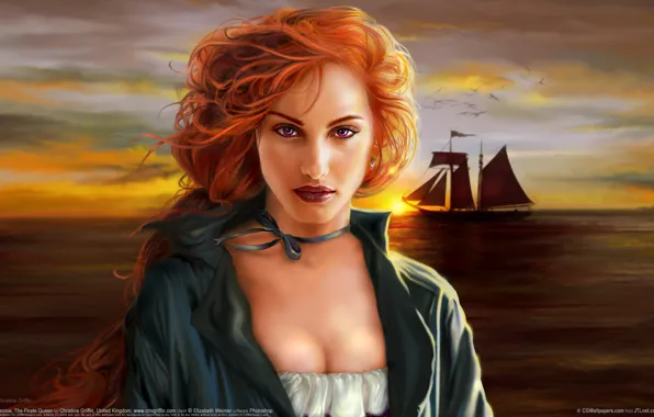 Ship, red, cloak, christine griffin