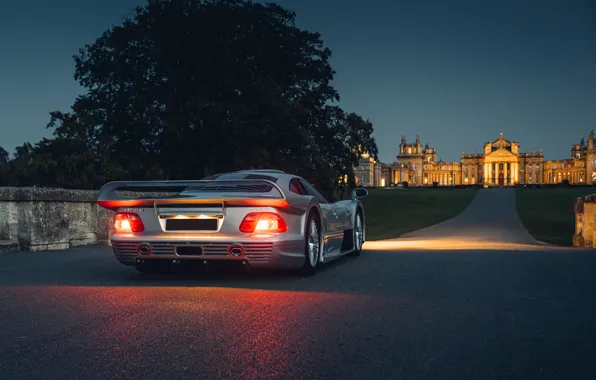 Picture car, Mercedes-Benz, AMG, CLK, rear view, Mercedes-Benz CLK GTR AMG Coupe, taillights, rear wing